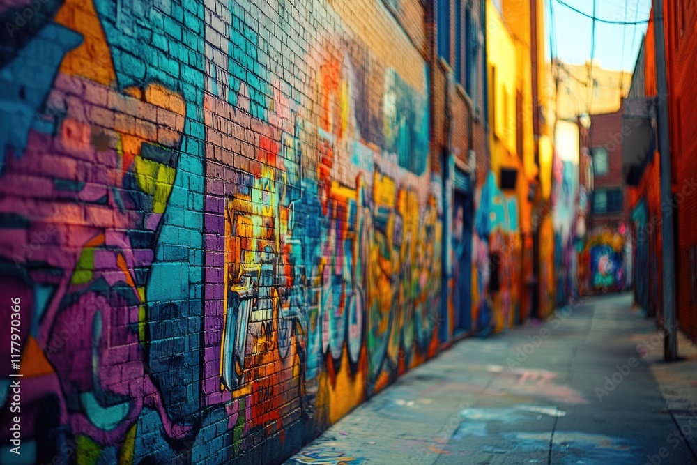 Obraz premium Colorful designs in the Graffiti Alley Baltimore Maryland.