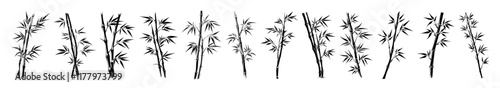 minimalist bamboo artwork featuring delicate stalks and leaves