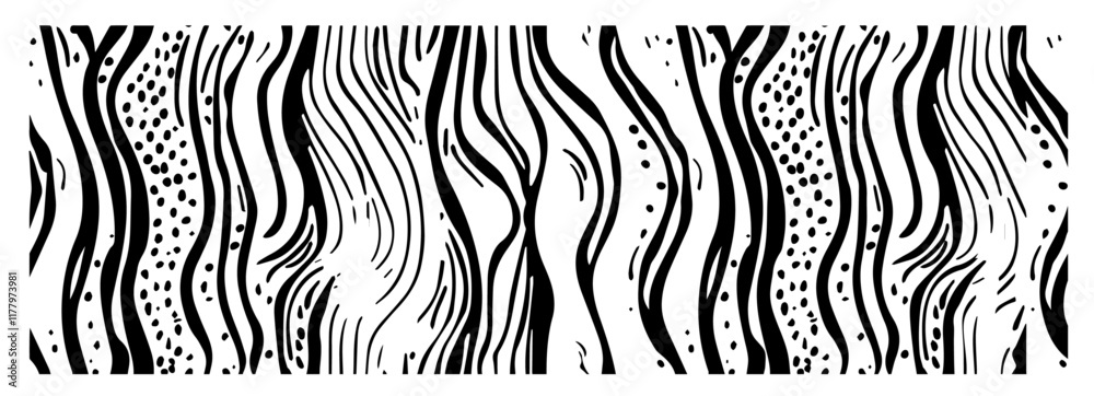 Obraz premium bold and detailed illustrations of abstract wavy textures in monochrome