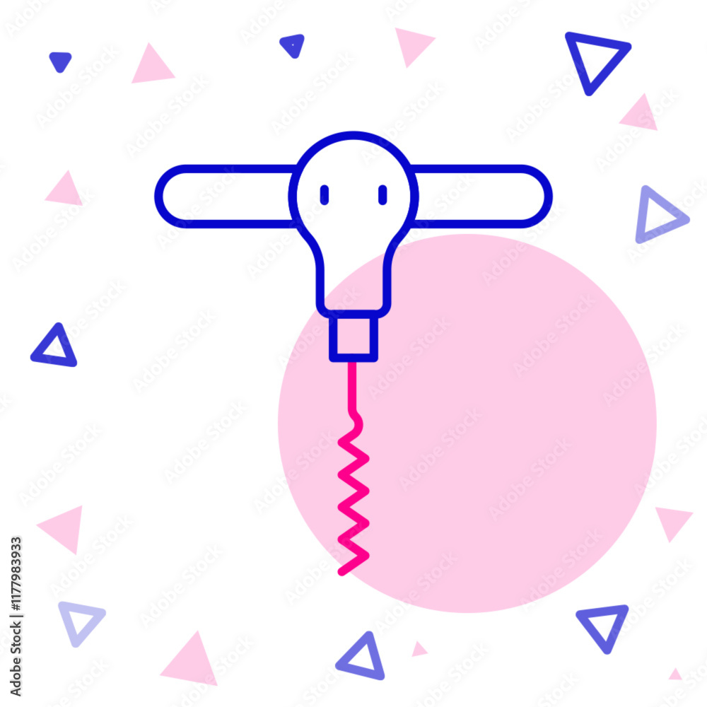 Line Wine corkscrew icon isolated on white background. Colorful outline concept. Vector Line Wine corkscrew icon isolated on white background. Colorful outline concept. Vector
