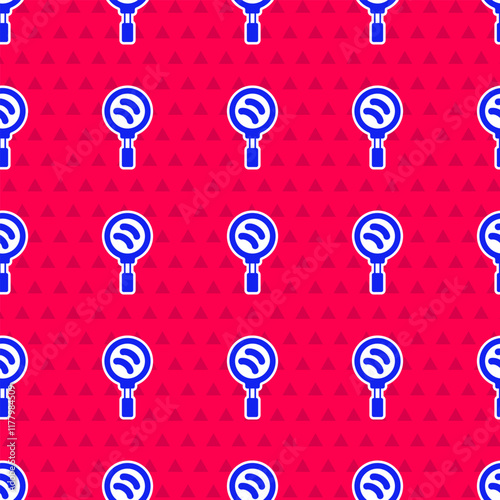 Blue Frying pan icon isolated seamless pattern on red background. Fry or roast food symbol. Vector Free Download Blue Frying pan icon isolated seamless pattern on red background. Fry or roast food symbol. Vector - GFXLoad