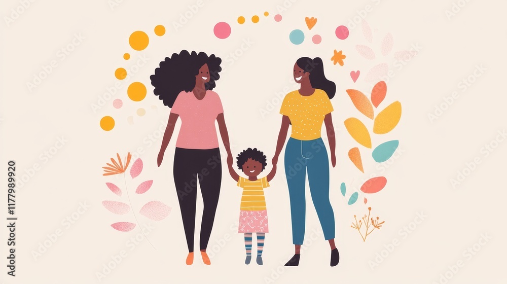 Celebrating love a portrait of a two mom family embracing life together with their child Celebrating love a portrait of a two mom family embracing life together with their child