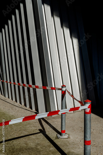 Construction site with safety barriers  photo