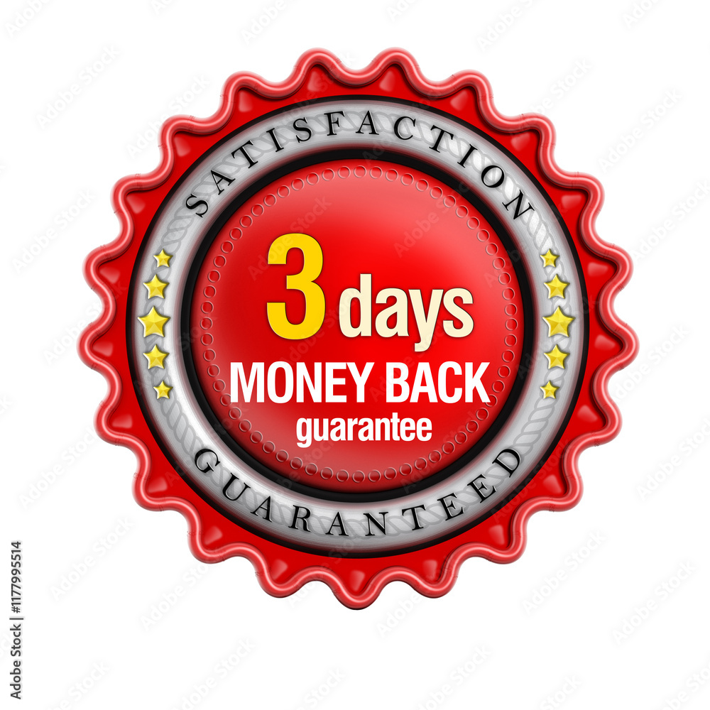 3 days money back stamp isolated on transparent background 3 days money back stamp isolated on transparent background