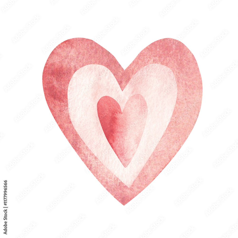 Pink, red Hearts Valentine's day Composition. Mother, Father and Baby hearts. Symbol of Love and Family. Watercolor hand drawn illustration isolated on a white background. Design element for cards Pink, red Hearts Valentine's day Composition. Mother, Father and Baby hearts. Symbol of Love and Family. Watercolor hand drawn illustration isolated on a white background. Design element for cards