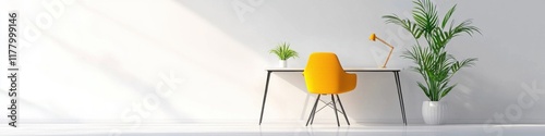Modern office furniture with ergonomic design and a sleek minimalist background for workspace ideas