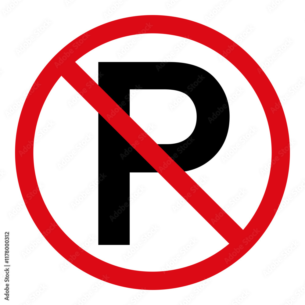 no parking sign vector with with crossed p-symbol for traffic and road safety no parking sign vector with with crossed p-symbol for traffic and road safety