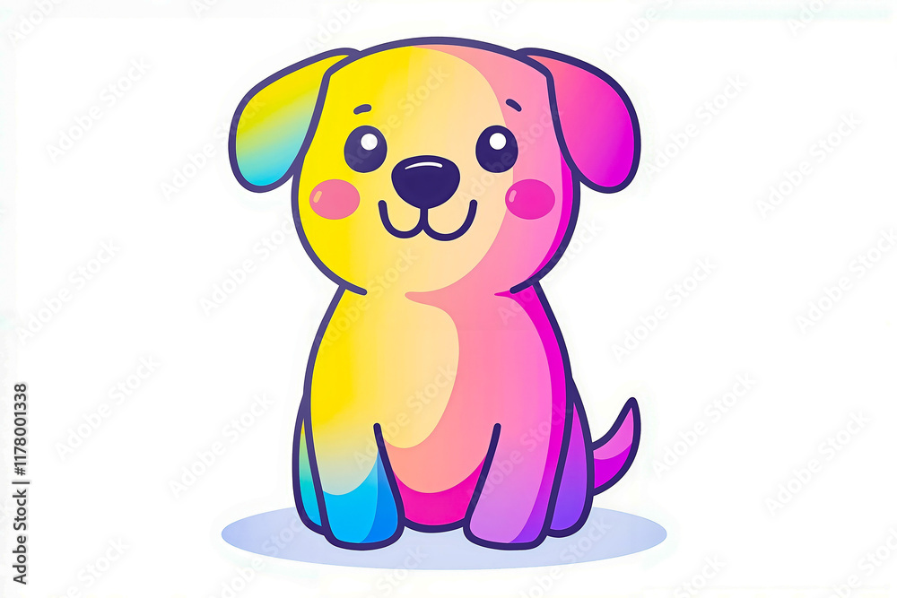 Obraz premium A cartoon dog sitting on a white background