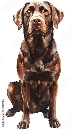 watercolor chocolate labrador retriever puppy