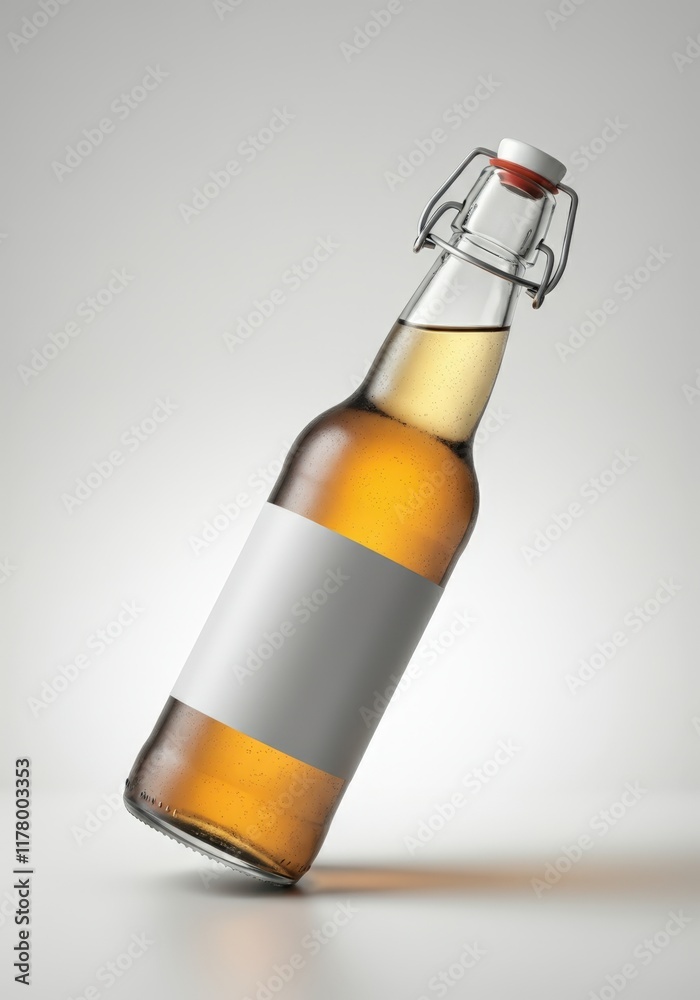 Bottle mockup. Stylish beer bottle with a blank label, perfect for branding Bottle mockup. Stylish beer bottle with a blank label, perfect for branding