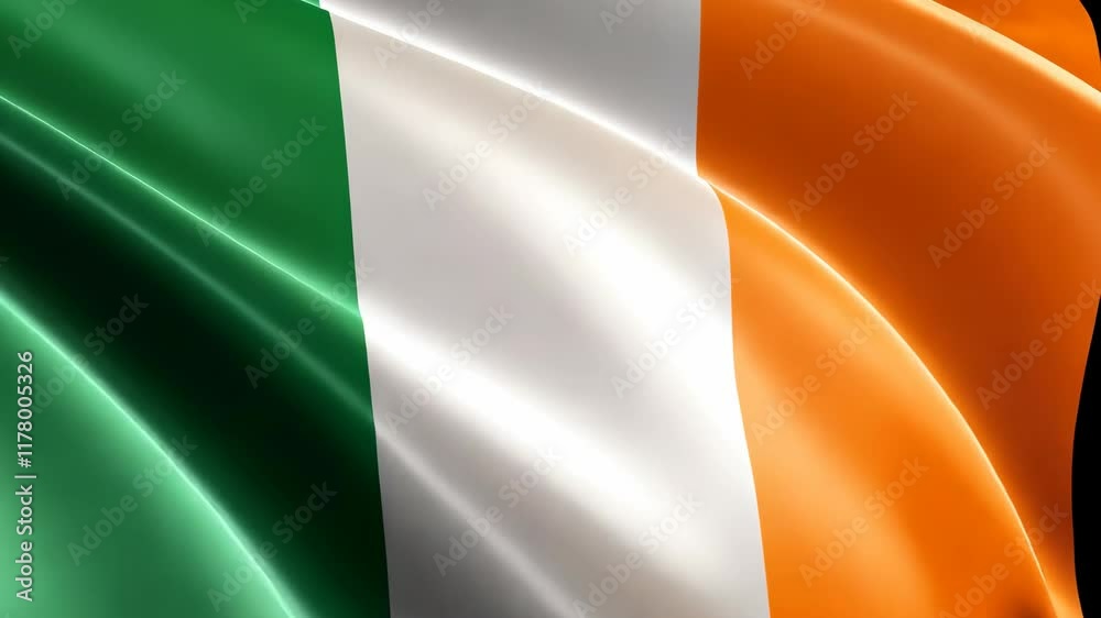 The flag is a combination of green and white colors. The green stripe is located on the left side of the flag, while the white stripe is on the right side