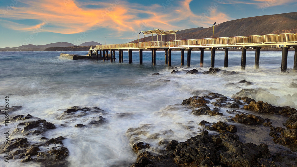 Fototapeta premium Arrieta village, Lanzarote, Canary Islands, Spain, Europe
