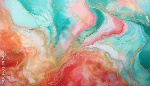 Wallpaper Mural pastel crimson mint inexperienced light blue yellow and orange marble background Torontodigital.ca
