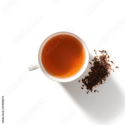 Assam Tea Cup on White Background
