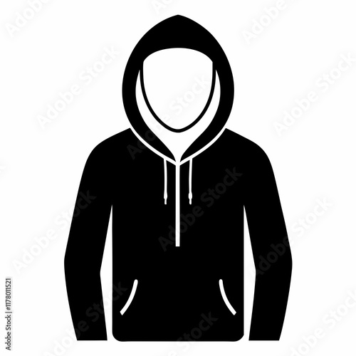 Black Hoodie Silhouette Vector