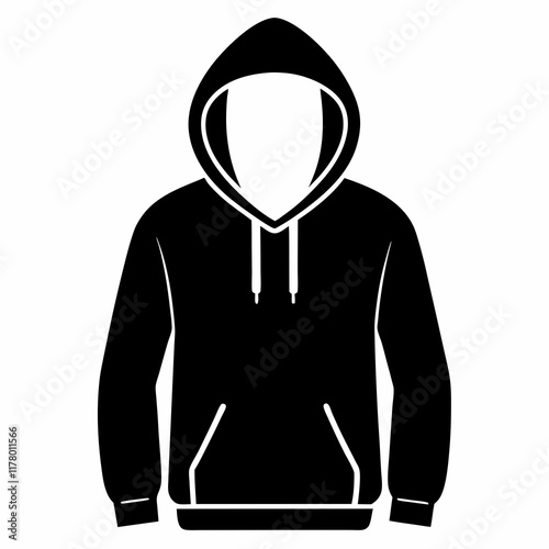 Black Hoodie Silhouette Vector