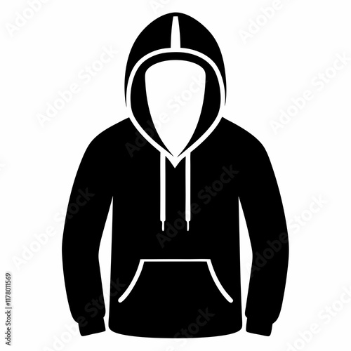 Black Hoodie Silhouette Vector