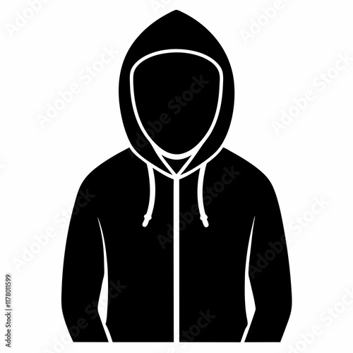 Black Hoodie Silhouette Vector