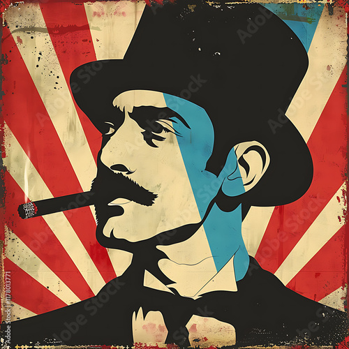 Vintage Gentleman with Top Hat and Cigar
