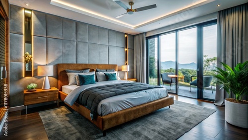 luxury bedroom, interior design concept.