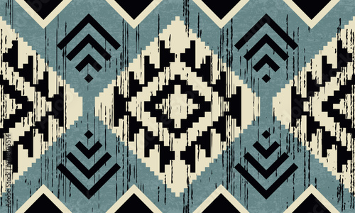 Navajo tribal vector pattern. Native American ornament. Ethnic South Western decor style. Boho geometric ornament. Ikat embroidery blanket, rug. Woven carpet. Mexican fabric fashion.