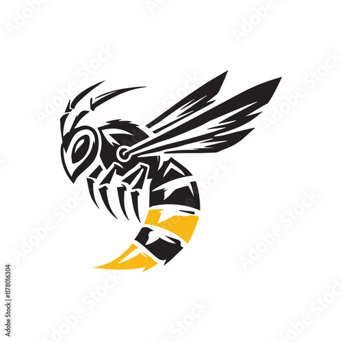 Aggressive wasp logo for game team esport. Wasp Mascot concept logo vector
