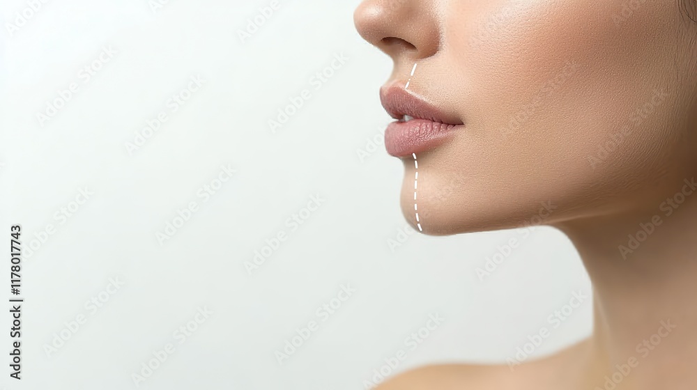 Close-up of a woman’s lower face with a drop of liquid running down her chin. Minimalistic beauty concept emphasizing skincare, hydration, and natural elegance. Close-up of a woman’s lower face with a drop of liquid running down her chin. Minimalistic beauty concept emphasizing skincare, hydration, and natural elegance.