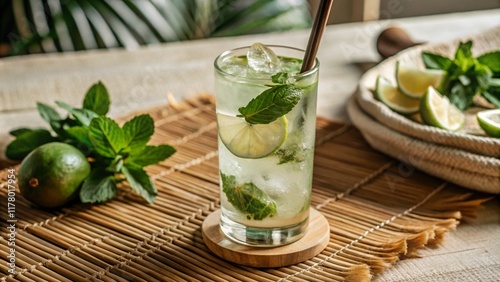 Summer refreshing lemonade drink or alcoholic cocktail