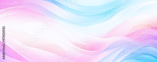 Colorful abstract waves create a calming background with soft hues of pink and blue, ideal for creative projects or print design