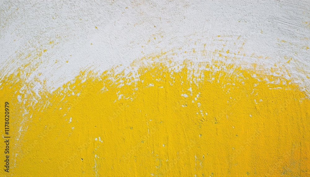 Textured wall with vibrant yellow and white paint blending in abstract brushstroke patterns, symbolizing creative design or artistic expression
Textured wall with vibrant yellow and white paint blending in abstract brushstroke patterns, symbolizing creative design or artistic expression