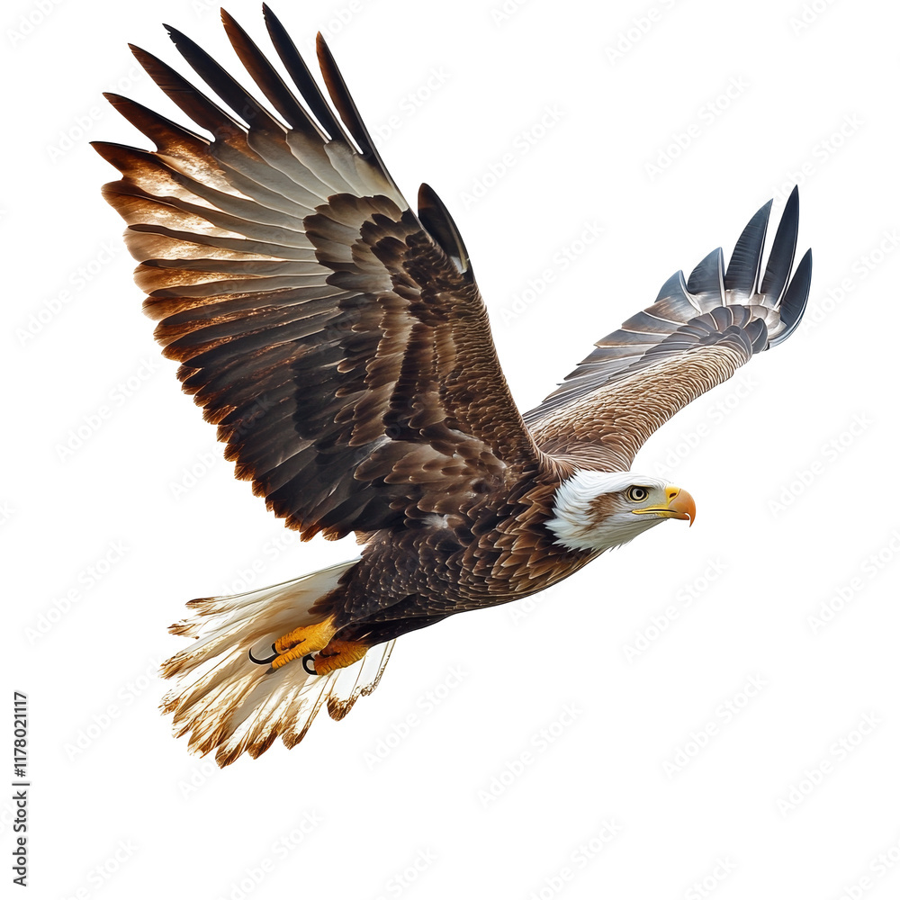 Fototapeta premium Majestic eagle soaring through clear skies