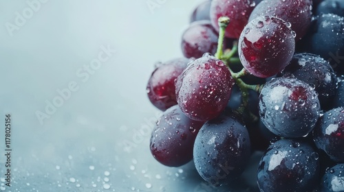 Wallpaper Mural A fresh bunch of red grapes with dew drops on a white isolated background Torontodigital.ca
