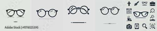 vector set of glasses silhouettes