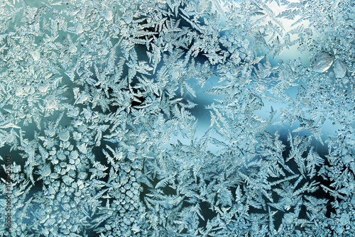 Abstract frosty pattern on glass, background texture