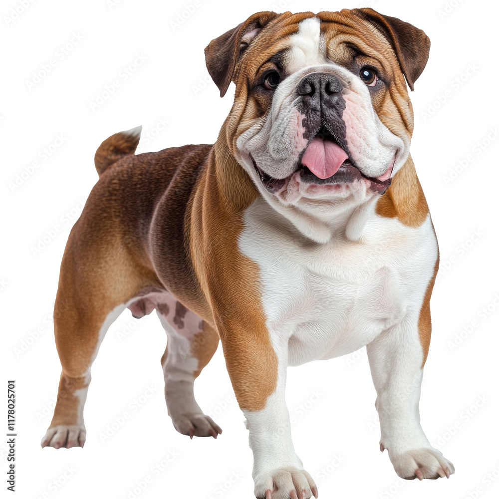 Fototapeta premium Bulldog standing proudly in a bright setting