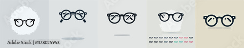 vector set of glasses silhouettes