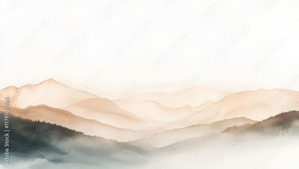Obraz premium Abstract horizontal watercolor background. Hand drawn vector texture. Brush stroked painting pastel color watercolour