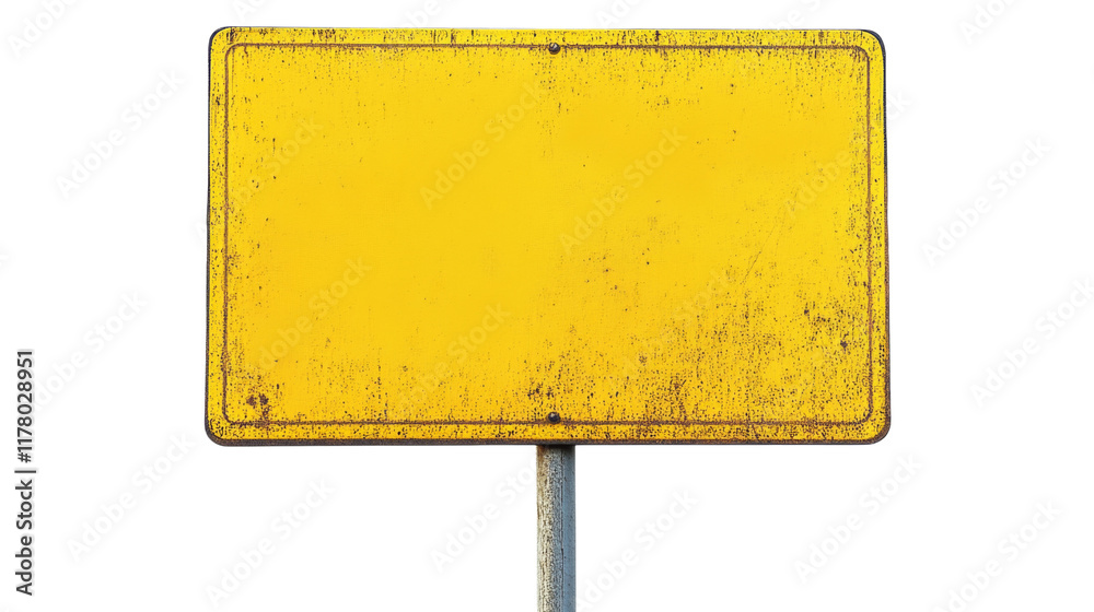 Empty yellow sign, isolated on transparent background