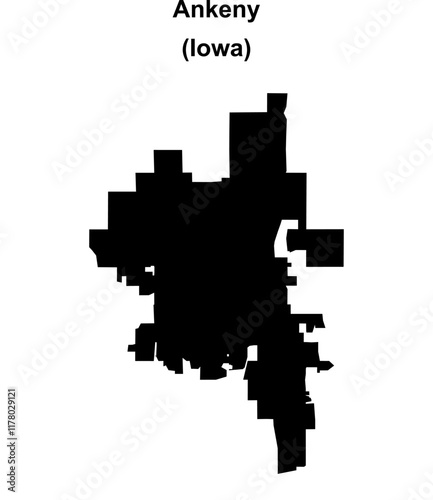 Ankeny (Iowa) blank outline map