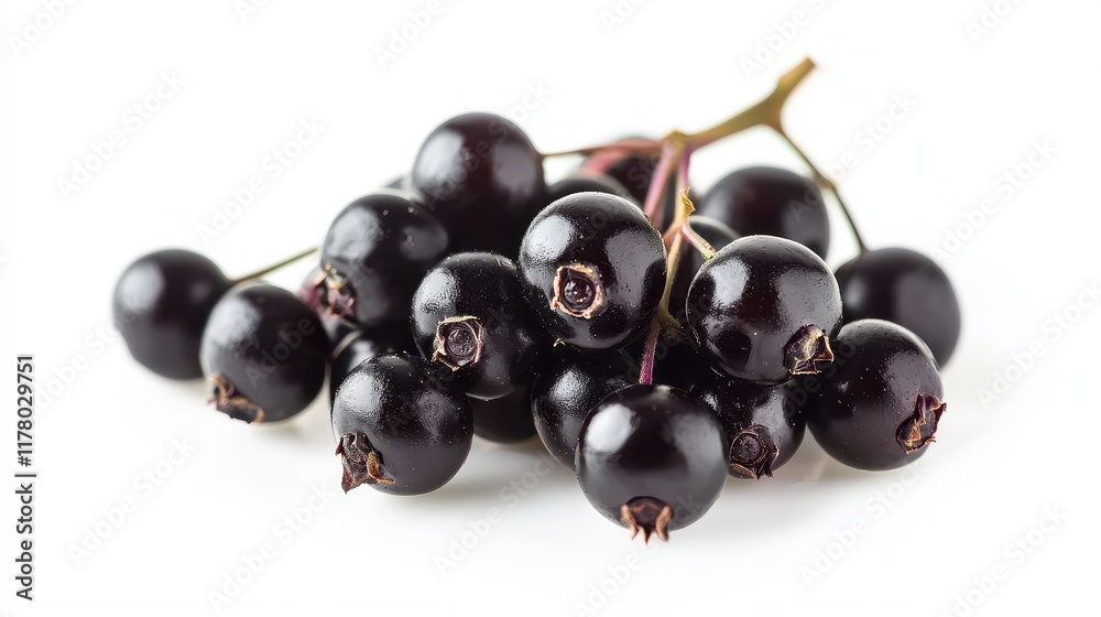 A bunch of fresh blackberries on a white isolated background A bunch of fresh blackberries on a white isolated background