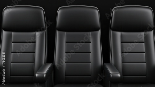 Wallpaper Mural Sleek Black Leather Chairs Against a Dark Background for Modern Interiors Torontodigital.ca
