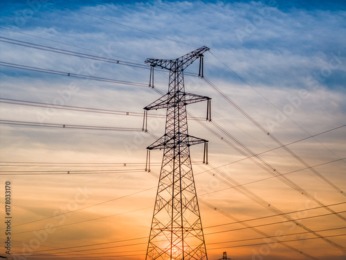 A high voltage of transmission tower