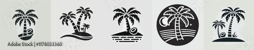 vector beautiful coconut tree silhouette