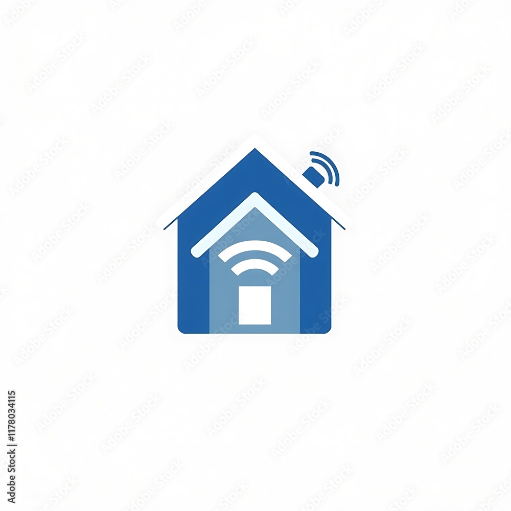 Smart Home Icon: A modern and minimalist icon depicting a house with a wifi signal, symbolizing the convenience and connectivity of a smart home. Smart Home Icon: A modern and minimalist icon depicting a house with a wifi signal, symbolizing the convenience and connectivity of a smart home.
