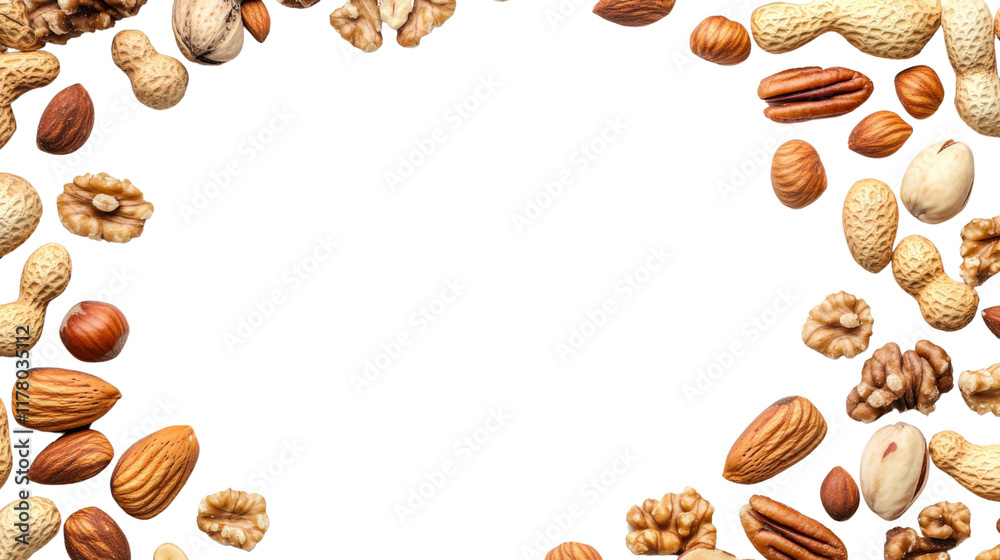 Mix of nuts, isolated on transparent or white background Mix of nuts, isolated on transparent or white background