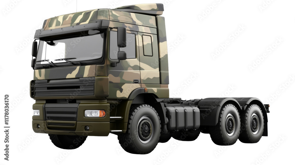 Modern new military truck, isolated on transparent background Modern new military truck, isolated on transparent background