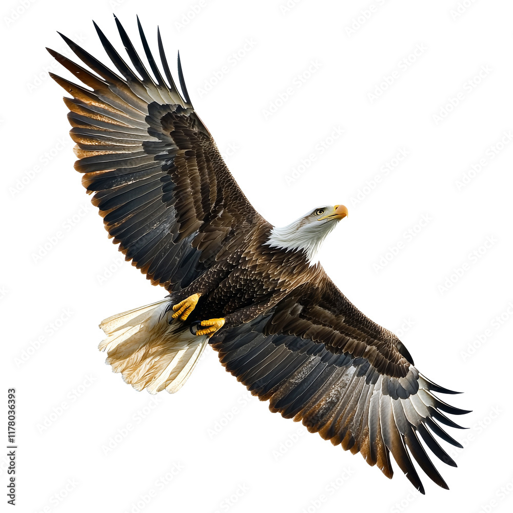 Naklejka premium Majestic eagle soaring in the sky with grace