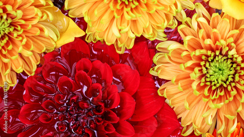 Wallpaper Mural Background material photo of colorful flowers floating on water taken from above Torontodigital.ca