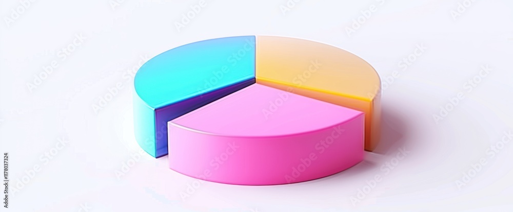 3D Pie Chart with Colorful Segments 3D Pie Chart with Colorful Segments