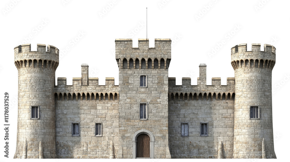 Old Castle, isolated on transparent background Old Castle, isolated on transparent background